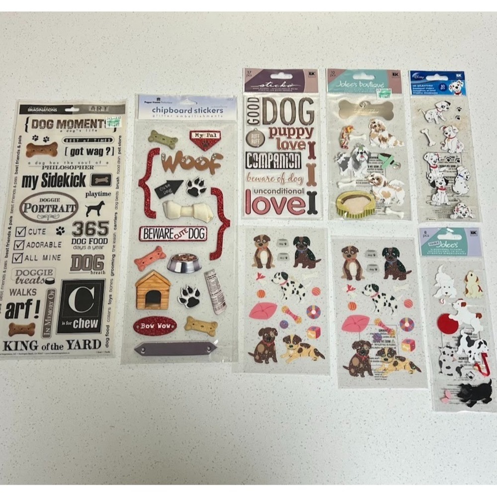 Jolee's Boutique Sticko Disney Dog Theme Scrapbook Sticker‎ Sheet Lot